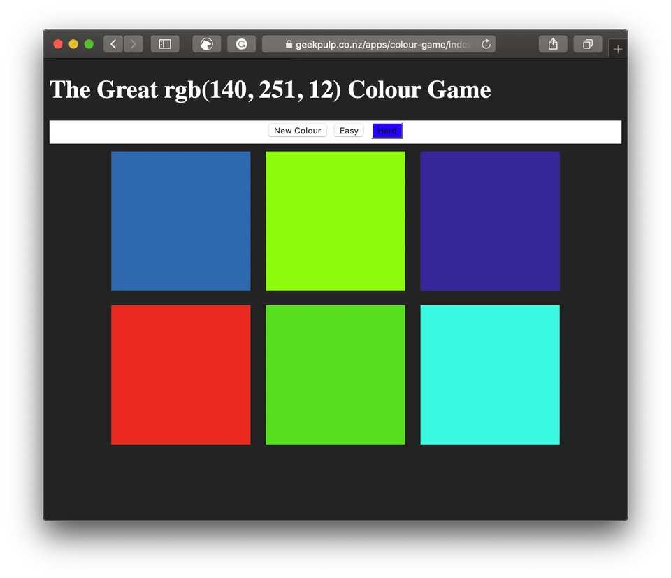 I made a thing - Colour Game