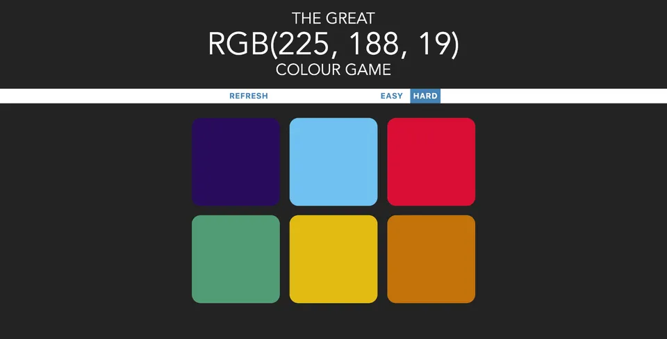 RGB Colour Game UI update