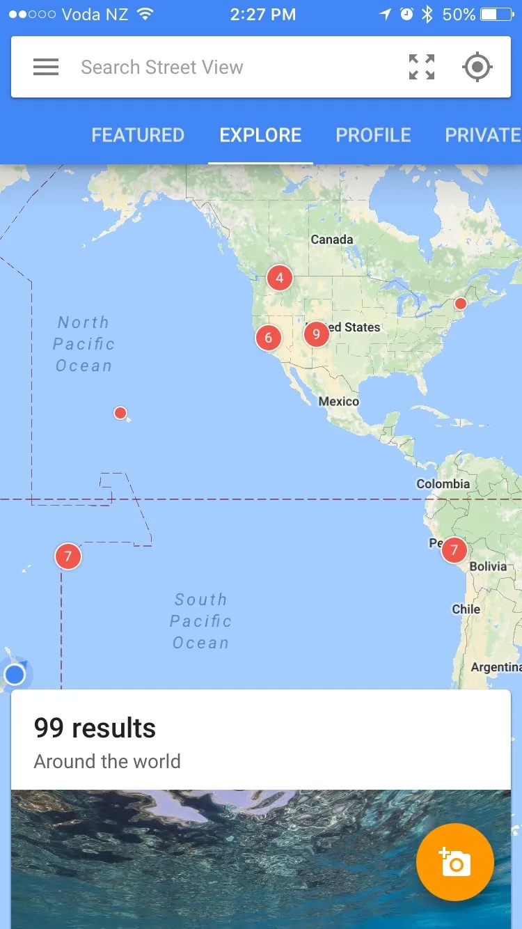 Google Street View UI