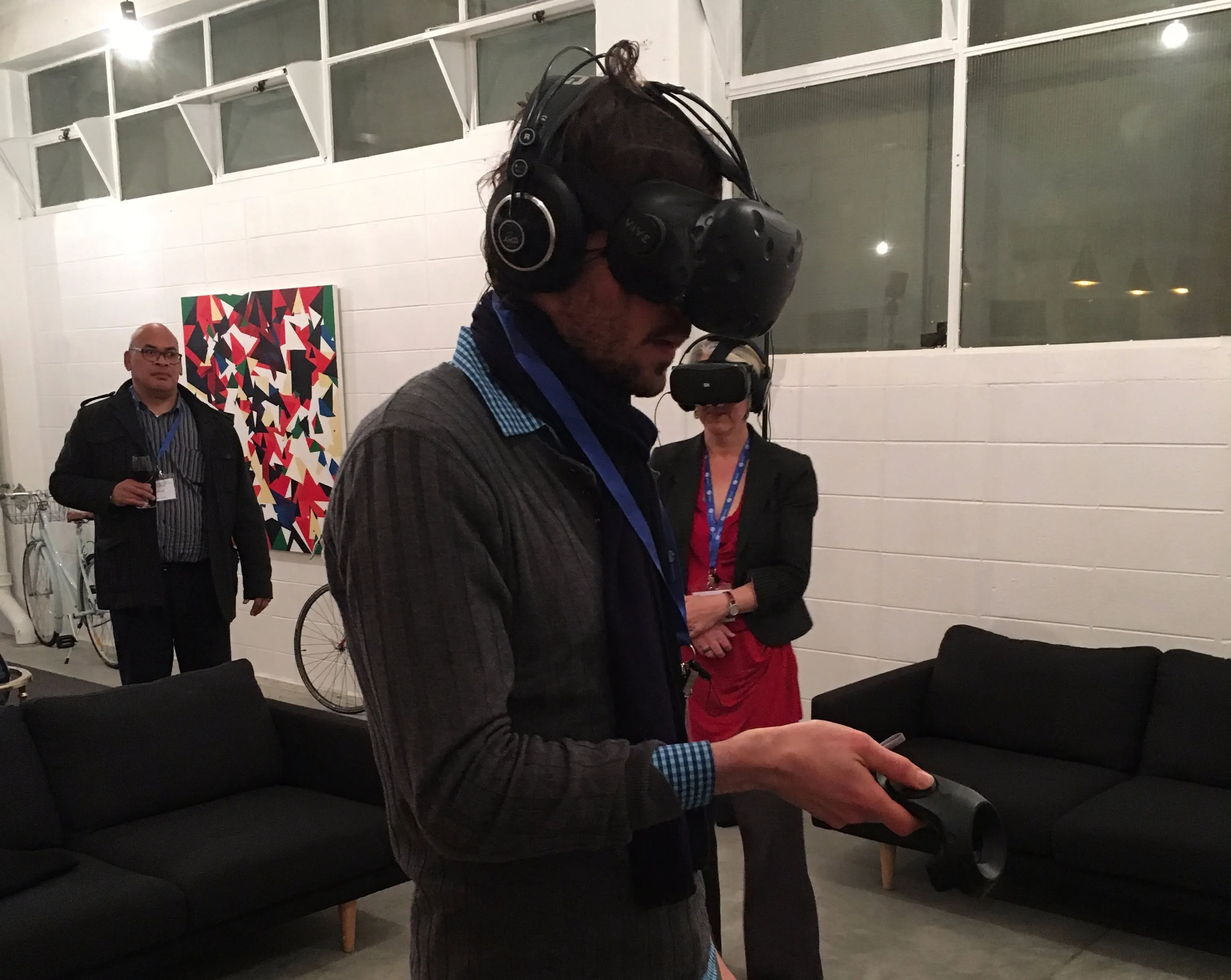 HTC Vive headset in action