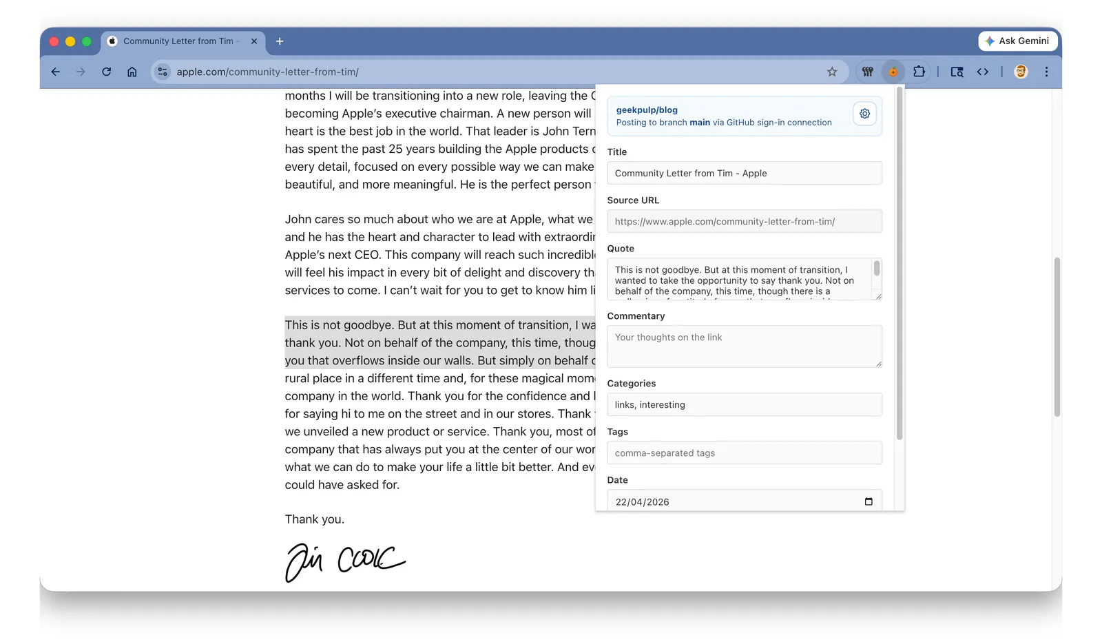 Cover image for I Made a Thing: Pulp, a Chrome Extension for Quick Link Posts